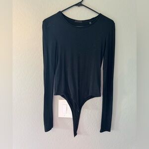 ATM Anthony Thomas Melillo Black Ribbed Long Sleeve Top